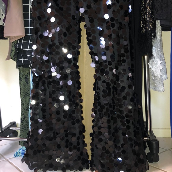 Fancy black flared pants - Picture 3 of 4